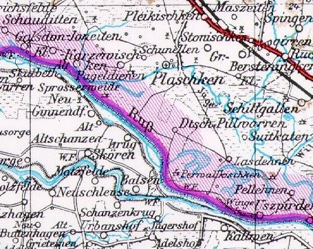 Die Ostpreußenkartenseite mit Ortsverzeichnissen